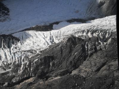Der Gletscher aus der Luft betrachtet